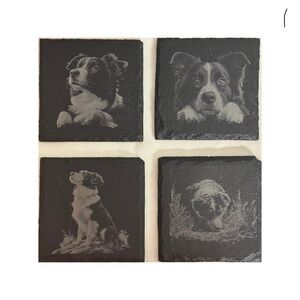 Set of Four Slate Australian Shepard Coasters